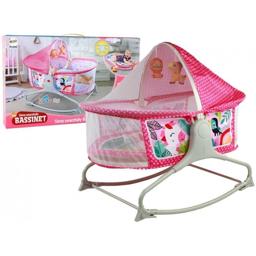 Lean Cars Multifunctional bed rocker 2in1 children's mat Sounds Vibrations Pink