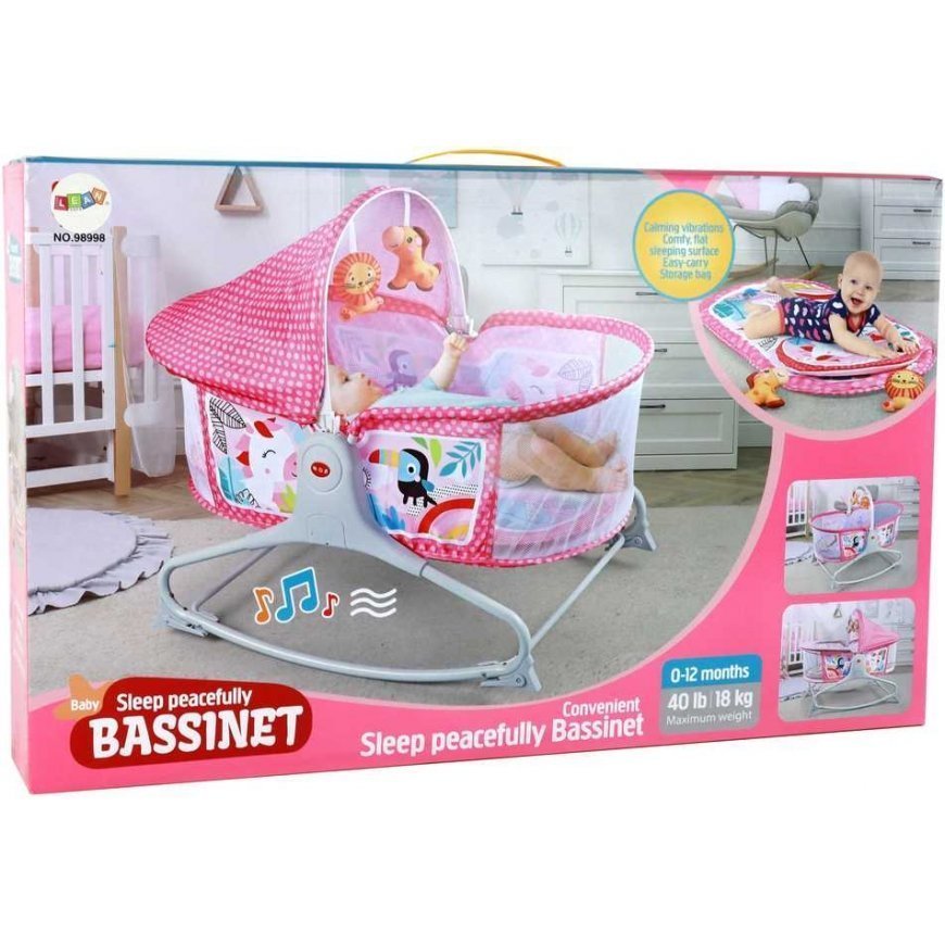Lean Cars Multifunctional bed rocker 2in1 children's mat Sounds Vibrations Pink – 5