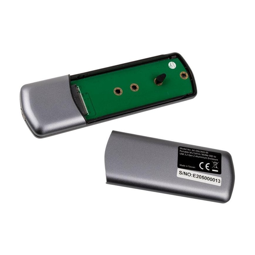 Akasa Portable M.2 SATA/NVMe SSD to USB-C 3.2 Gen 2 – 3