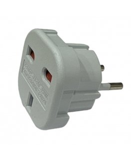 CP UK1 Power Plug adapter UK 3pin to Euro Socket - UK to EU Adapter White (OEM)