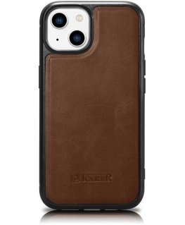 „iCarer“ odinis alyvos vaško dėklas, skirtas „iPhone 14 Plus“ (suderinamas su „MagSafe“) rudas (WMI14220719-BN)