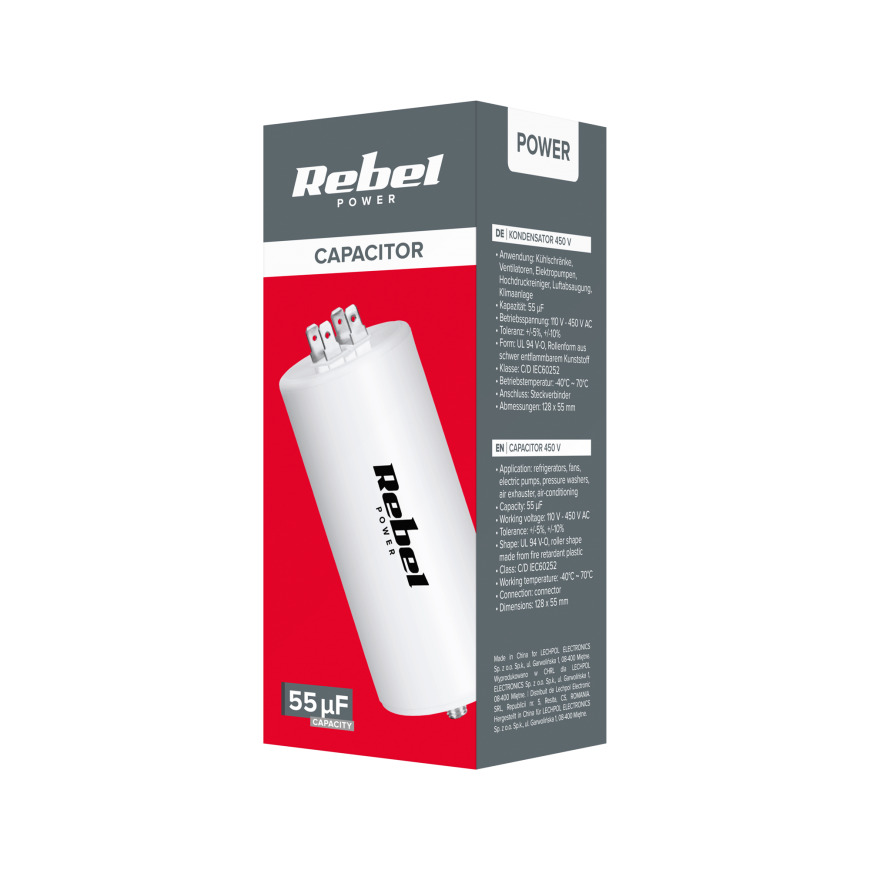 Rebel Kemot Motor Start Capacitor 55uF 450V – 4
