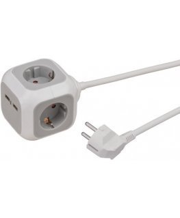Brennenstuhl 1150100 jatkojohto 1,4 m 4 AC-pistorasia(a) Sisätila Harmaa, Valkoinen