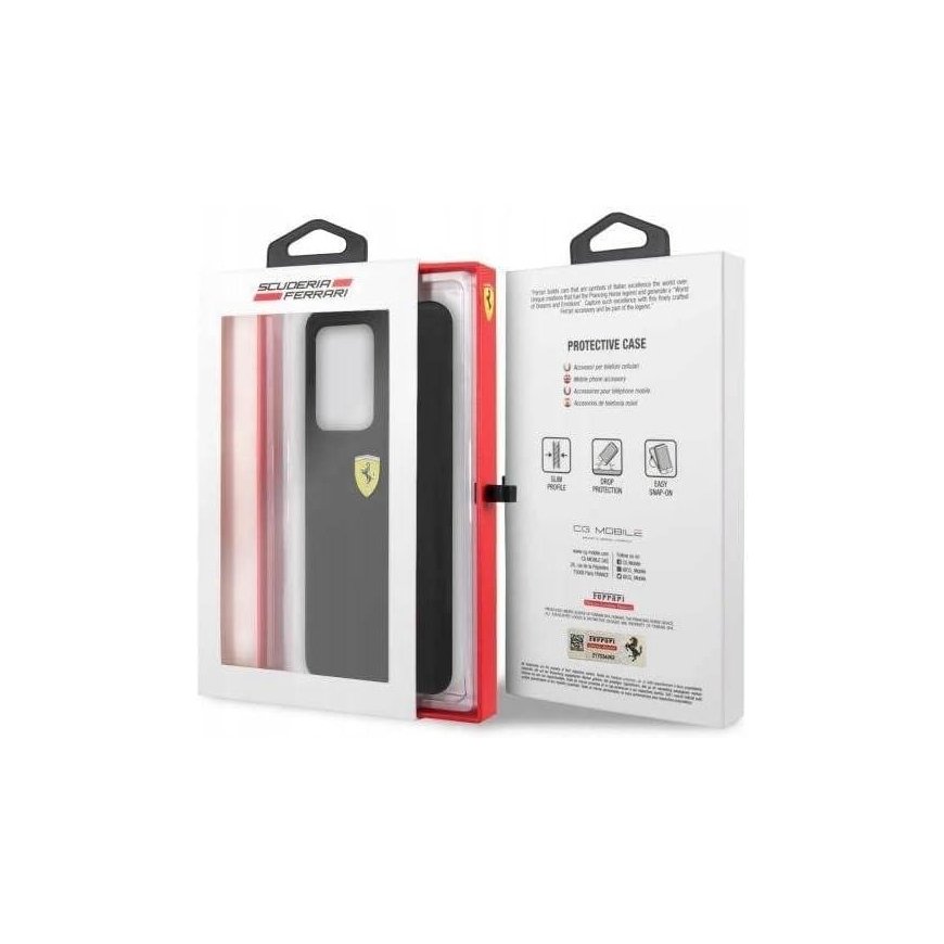 Dėklas Ferrari Hardcase FESSIHCS69BK S20 Ultra G988 juodas/juodas silikonas – 2