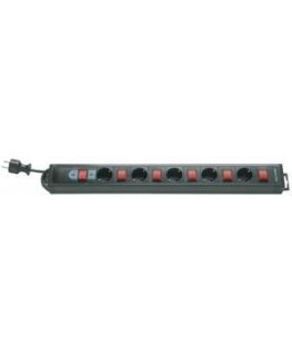 REV 5 sockets w. individual s., 3,7m Черный 250 V