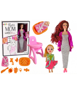 Leantoys Pregnant Doll Long Hair Accessories