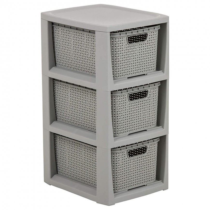 Branq REGAŁ RATTANOWY 3 X 7L - 1725 GRAY