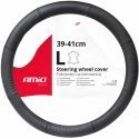 Leather car steering wheel cover l 39-41cm swc-48-l amio-03547
