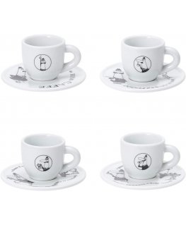 4 espresso tasīšu komplekts BIALETTI CAROUSEL Porcelāns 4x 50 ml Balts
