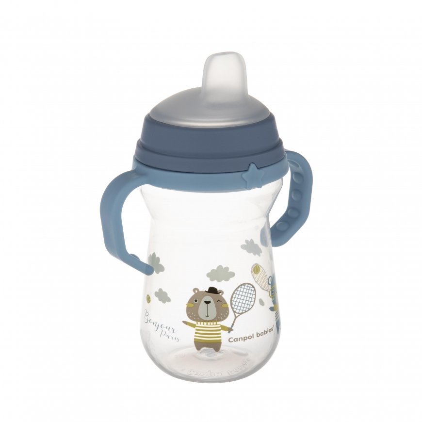 Canpolbabies CANPOL BABIES drinking bottle with silicone spout, FirstCup BONJOUR PARIS, 6m+, 250ml, blue, 56/613_blu – 2