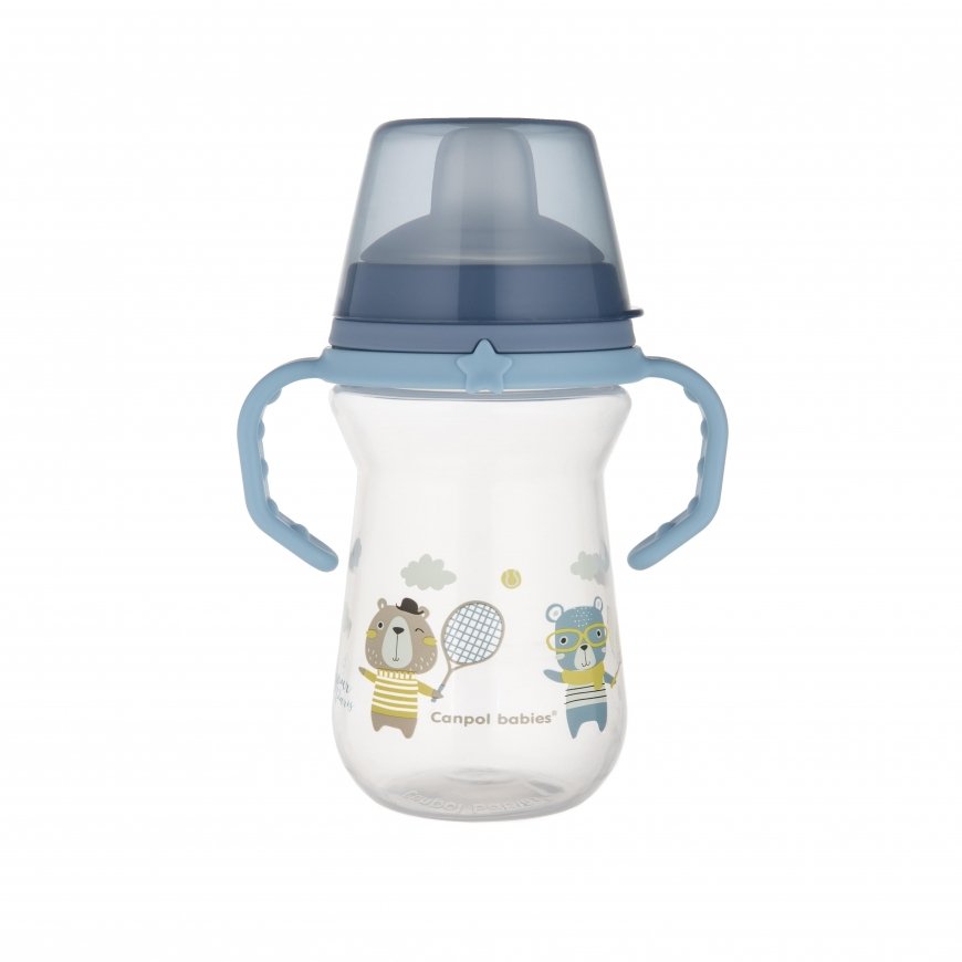 Canpolbabies CANPOL BABIES drinking bottle with silicone spout, FirstCup BONJOUR PARIS, 6m+, 250ml, blue, 56/613_blu – 4