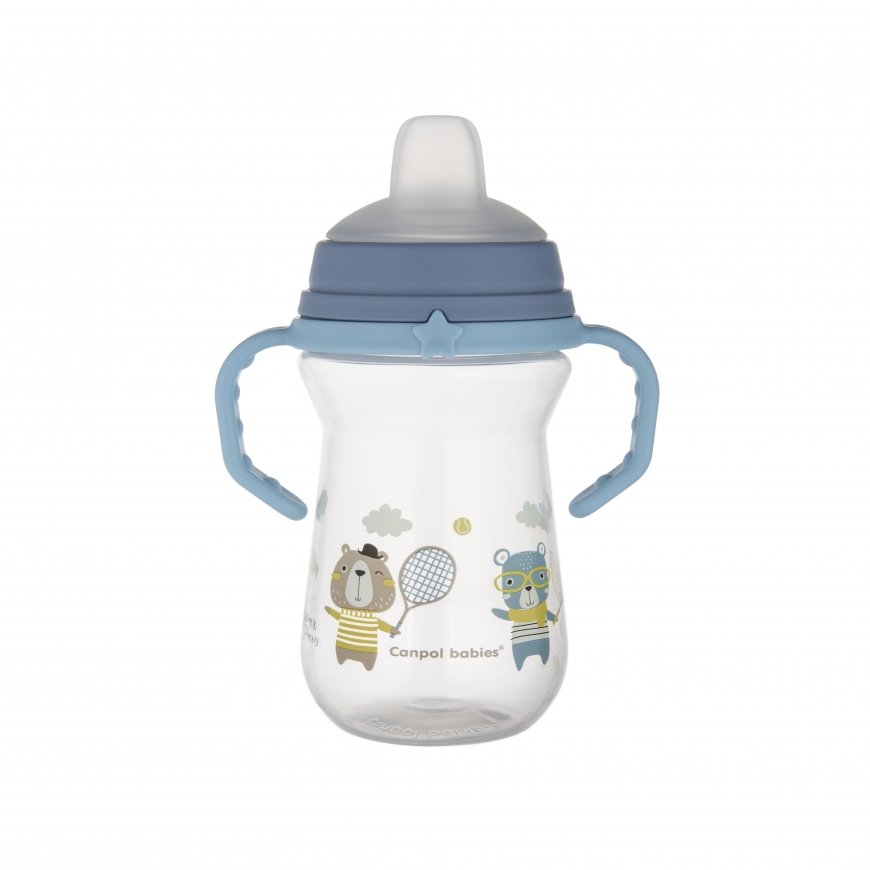 Canpolbabies CANPOL BABIES drinking bottle with silicone spout, FirstCup BONJOUR PARIS, 6m+, 250ml, blue, 56/613_blu – 5