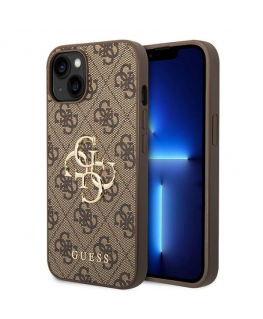 Dėklas Guess GUHCP15S4GMGBR iPhone 15 6.1" ruda|ruda hardcase 4G Big Metal Logo
