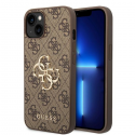 Case Guess GUHCP15S4GMGBR iPhone 15 6.1" brown|brown hardcase 4G Big Metal Logo