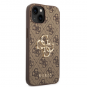 Case Guess GUHCP15S4GMGBR iPhone 15 6.1" brown|brown hardcase 4G Big Metal Logo