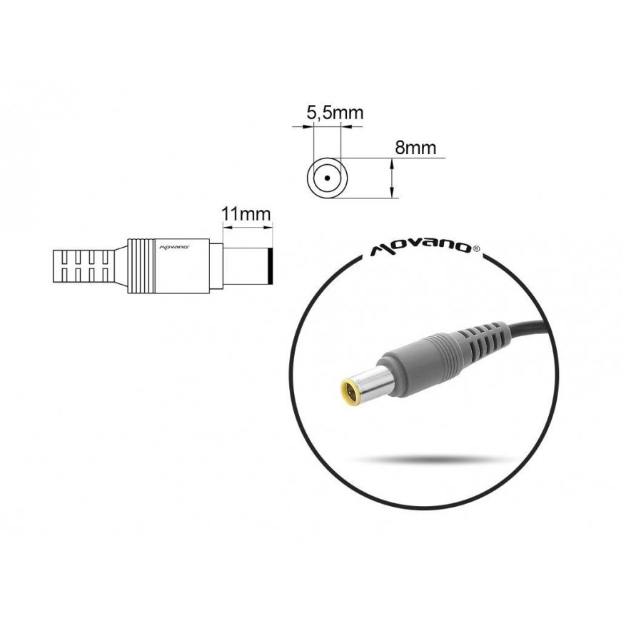 Mitsu charger / power adapter 20v 4.5a (8.0x5.5 pin) - Lenovo 90W – 4