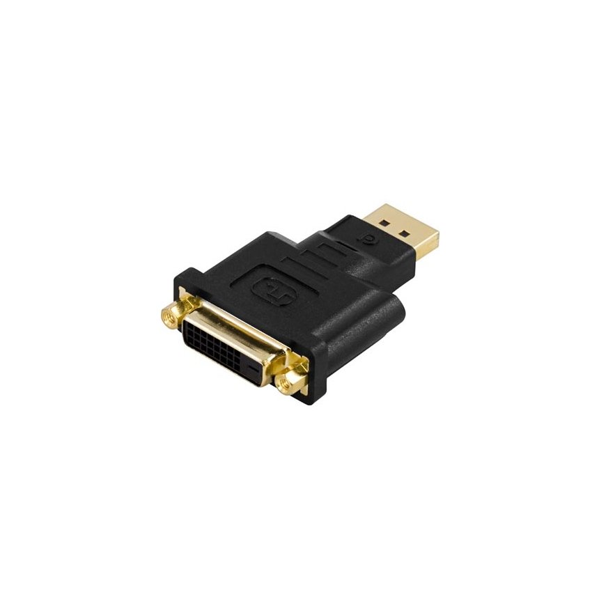 Deltaco DP-DVI kaabli soomuutja 20-pin ha DL DVI-D Must – 2