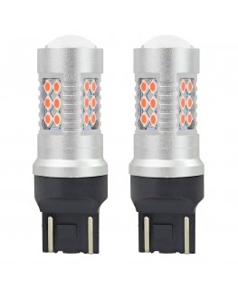 Amio Canbus 3030 24smd t20 7443 wr21 / 5w raudonos 12v / 24v LED lemputės