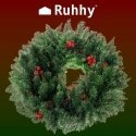 Ruhhy Kalėdų puošmena durų vainikas dekoratyvinis dekoratyvinis ornamentas 60 cm storis xxl Ruhhy Kalėdų puošmena durų vainikas dekoratyvinis dekoratyvinis ornamentas 60 cm storis xxl