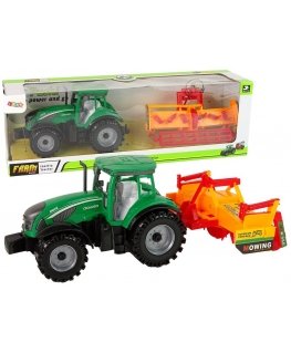 Lean Cars Green tractor with orange cultivator for children