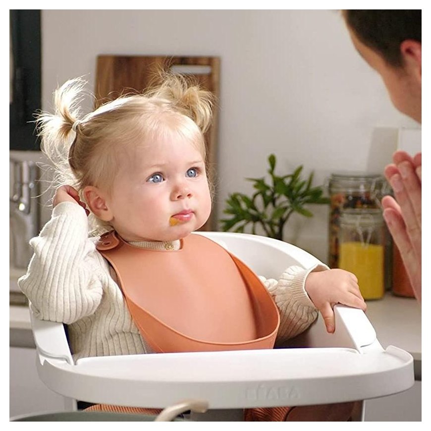 Beaba silicone bib, color: terracotta – 2