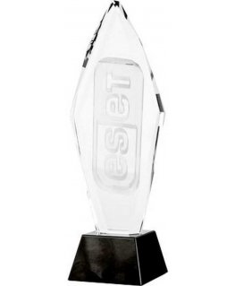 Tryumf 3D engraved glass trophy