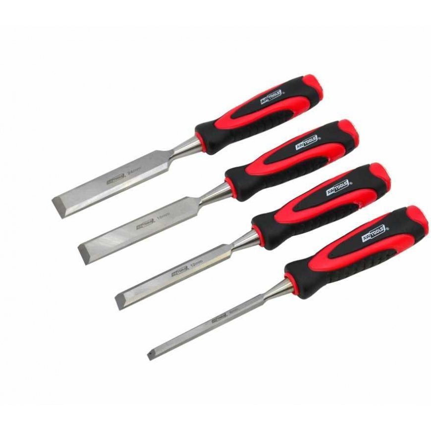 AW-Tools AWTOOLS Rinkinys DŁUT Z PLASTIKOWYMI UCHWYTAMI 4 SZTUKI 6/12/18/24 MM