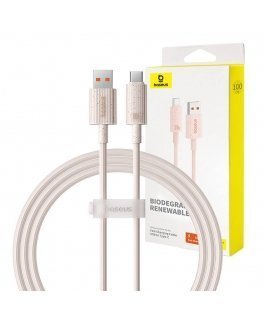 Fast Charging cable Baseus USB to USB-C Habitat Series 1m 100W (pink)