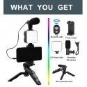 Elight Y9 Vlog Smartphone Fix Video & Photo making kit with Led light / Microphone / Tripod Black Elight Y9 Vlog Smartphone Fix Video & Photo making kit with Led light / Microphone / Tripod Black