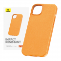 Phone Case for iPhone 15 Plus Baseus Fauxther Series (Orange) Phone Case for iPhone 15 Plus Baseus Fauxther Series (Orange)