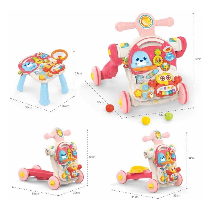 WOOPIE BABY Pchacz Chodzik Staliukas Edukacyjny Paspirtukas Jeździk 4w1 – 2