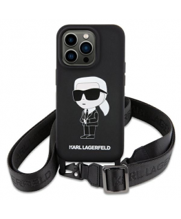 Case Karl Lagerfeld KLHCP15SSCBSKNK iPhone 15 6.1" hardcase black|black Crossbody Silicone Ikonik