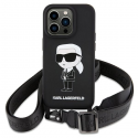 Case Karl Lagerfeld KLHCP15SSCBSKNK iPhone 15 6.1" hardcase black|black Crossbody Silicone Ikonik