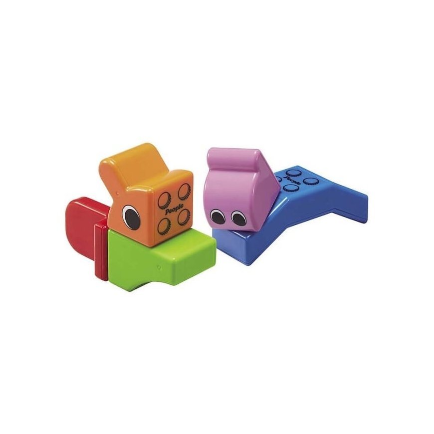 Kompaktiškas „People Blocks“ magnetinių kaladėlių rinkinys „MIESTO GYVENTOJAS“, 6 kaladėlės / People Blocks City Dweller 6pcs – 5