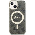 Guess IML 4G MagSafe dėklas, skirtas iPhone 15 Brown