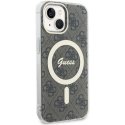Guess IML 4G MagSafe dėklas, skirtas iPhone 15 Brown