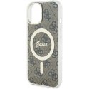 Guess IML 4G MagSafe dėklas, skirtas iPhone 15 Brown