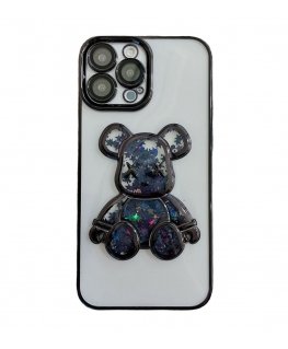iLike Apple iPhone 14 Pro Silicone Case Print Desire Bear Black