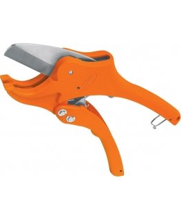 Scissors for plastic pipes. Sturdy metal body, stainless steel blade. For pipes up to 41 mm. Throttle mechanism Truper®