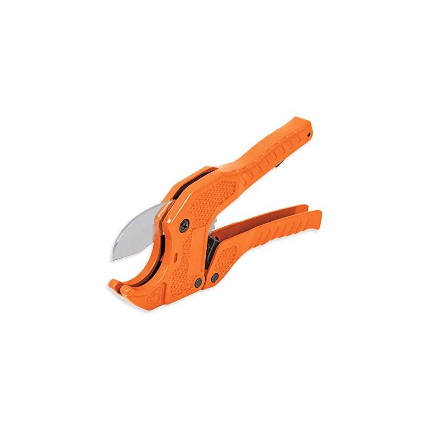 Plastikinių vamzdžių žirklės . Tvirtas metalinis korpusas, nerūdijančio plienmo gelęžtė. Vamzdžiams iki 41 mm. Terkšlinis mechan – 2