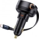 Automobilinis įkroviklis Baseus Enjoyment Pro su USB-C laidu, 60 W (juodas) Automobilinis įkroviklis Baseus Enjoyment Pro su USB-C laidu, 60 W (juodas)