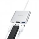 Adapter Hoco HB14 Type-C to USB-A+HDMI+Type-C silver Adapter Hoco HB14 Type-C to USB-A+HDMI+Type-C silver