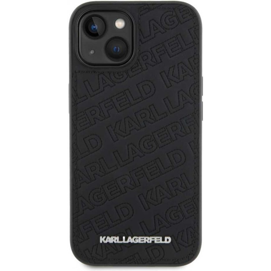 Karl Lagerfeld PU dygsniuotas modelio dėklas iPhone 15 Juodas – 2