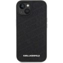 Karl Lagerfeld PU quilted pattern case for iPhone 15 Black