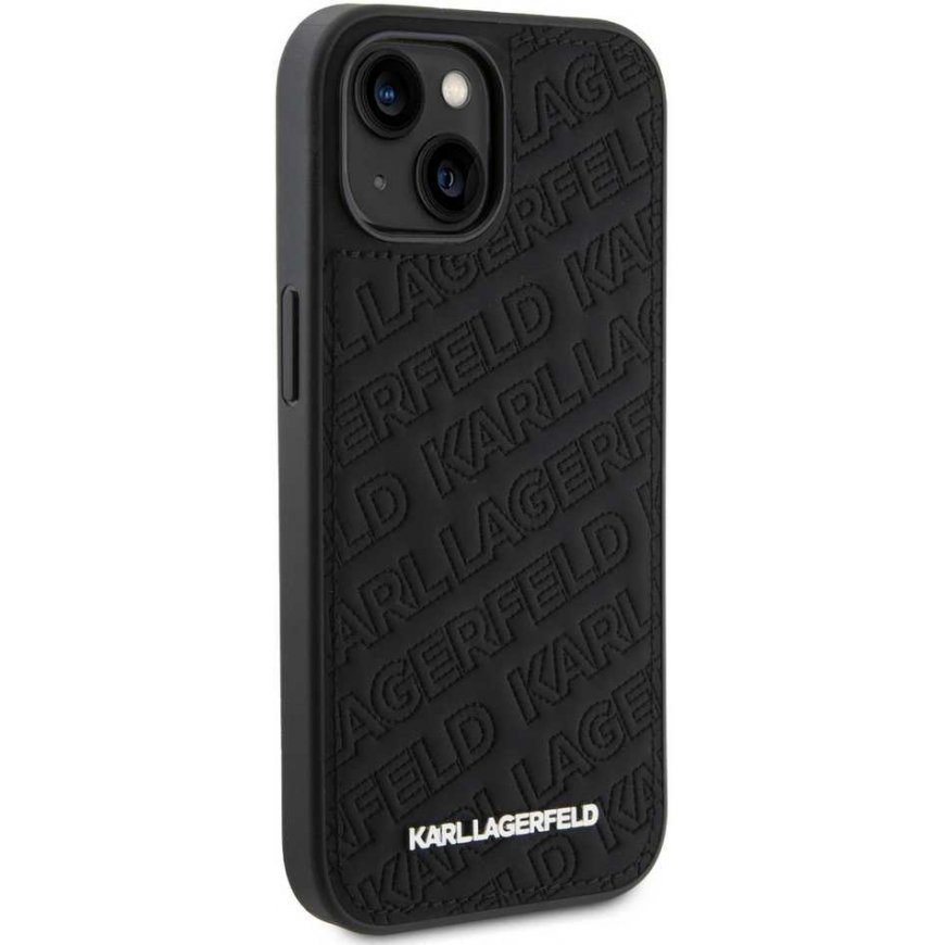 Karl Lagerfeld PU quilted pattern case for iPhone 15 Black – 3