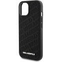 Karl Lagerfeld PU dygsniuotas modelio dėklas iPhone 15 Juodas