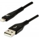 USB kabelis Logotipas USB-A - Žaibas 1 m Juodas USB kabelis Logotipas USB-A - Žaibas 1 m Juodas