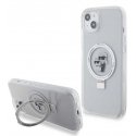 Karl Lagerfeld Ringstand Karl and Choupette MagSafe Case for iPhone 15 Plus White