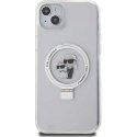 Karl Lagerfeld Ringstand Karl and Choupette MagSafe Case for iPhone 15 Plus White