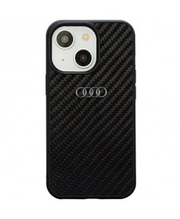 Audi case for iPhone 14 6.1" AU-TPUPCIP14-R8/D2-BK black hard case Carbon Fiber